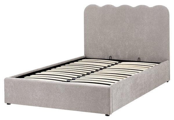 Postel s úložným prostorem NANTERRE Žinylka Taupe 120 x 200 cm