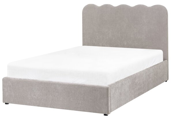 Postel s úložným prostorem NANTERRE Žinylka Taupe 120 x 200 cm