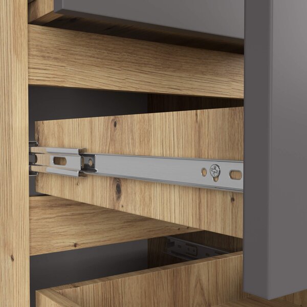 Ak furniture Komoda CL5 40 cm dub artisan/grafitově šedá