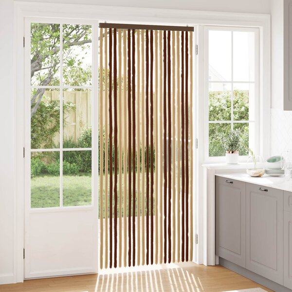 Záclona proti hmyzu Chenille Hnědá a béžová 90 x 220 cm 100% PP