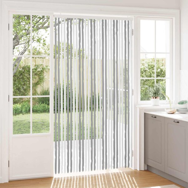 Záclona proti hmyzu Chenille Šedá a bílá 118 x 220 cm 100% PP