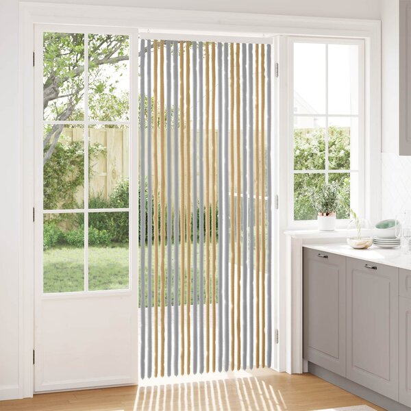 Záclona proti hmyzu Chenille Šedá a béžová 90 x 220 cm 100% PP