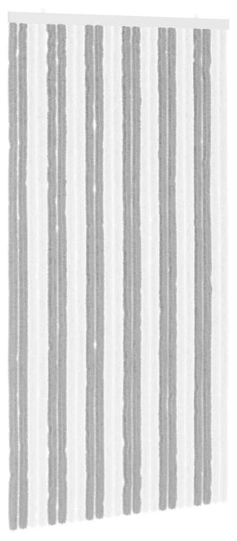 Záclona proti hmyzu Chenille Šedá a bílá 100 x 200 cm 100% PP