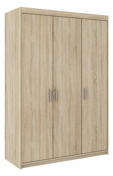 - Třídveřová šatní skříň ADELINA - šířka 133 cm, dub sonoma
