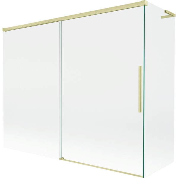 Mexen Rox, L posuvná 2-křídlová vanová zástěna 190 + 80 x 150 cm, 8mm čiré sklo, zlatý matný profil, 8C9L-190-080-55-00