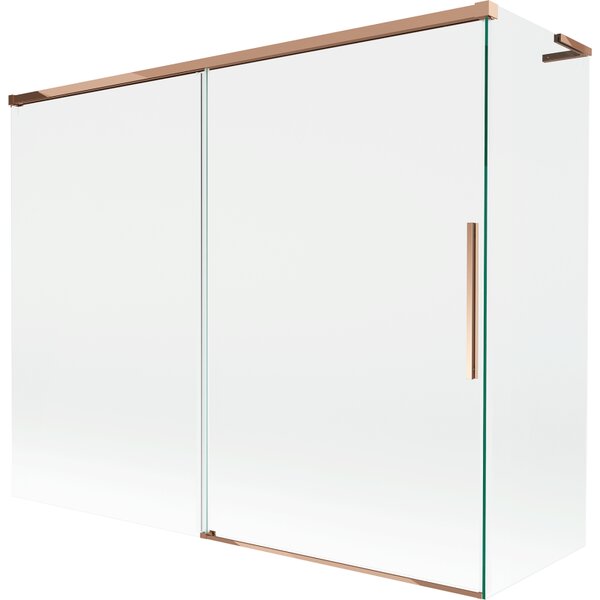 Mexen Rox, L 2-křídlová posuvná vanová zástěna 190 + 80 x 150 cm, 8mm čiré sklo, růžové zlato profil, 8C9L-190-080-60-00