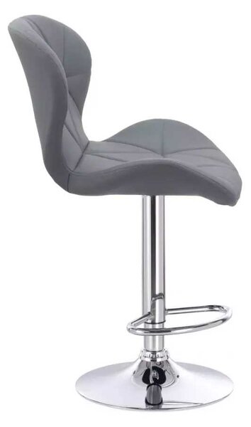 LuxuryForm DESIGN Barová židle LIVIO na stříbrné kulaté podstavě - šedá