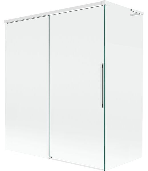 Mexen Rox, L posuvná 2-křídlová vanová zástěna 140 + 70 x 150 cm, 8mm čiré sklo, bílý profil, 8C9L-140-070-20-00