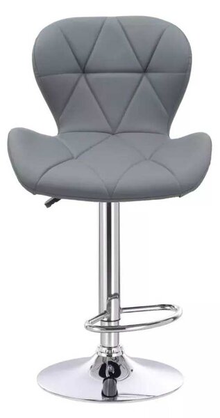 LuxuryForm DESIGN Barová židle LIVIO na stříbrné kulaté podstavě - šedá
