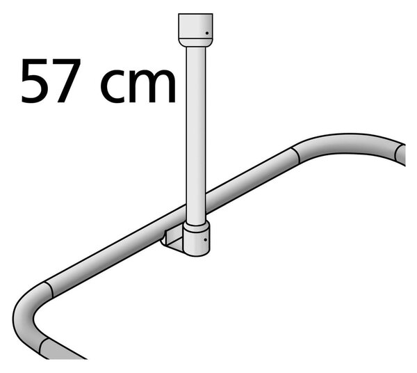 Držák na strop pro sprchový závěs ve stříbrné barvě 57 cm – Wenko