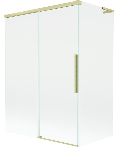 Mexen Rox, L posuvná 2-křídlová vanová zástěna 120 + 70 x 150 cm, 8mm čiré sklo, zlatý matný profil, 8C9L-120-070-55-00