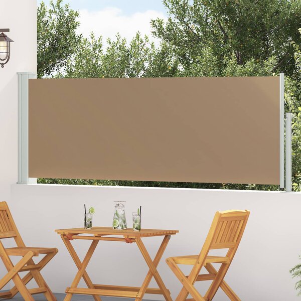 Výsuvná boční markýza 500 x 100 cm Polyester Obdélníkový Taupe