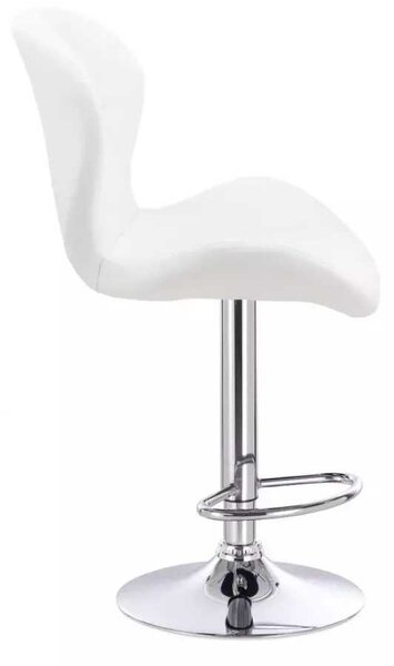 LuxuryForm DESIGN Barová židle LIVIO na stříbrné kulaté podstavě – bílá