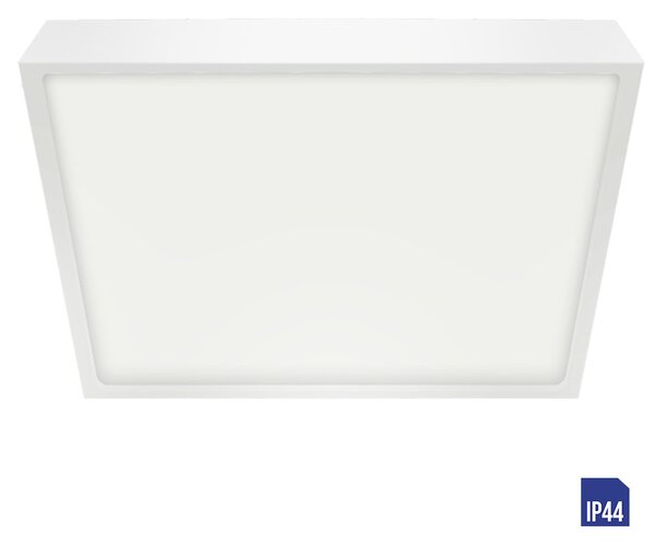 LENYS koupelnové přisazené svítidlo LED 30W 2750lm 4000K 28cm hranaté IP44, bílé