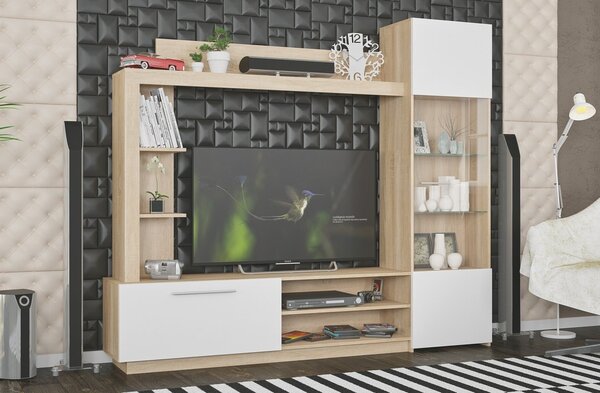 Casarredo - Komfort nábytek Obývací stěna, sestava TRENTO dub sonoma/bílá