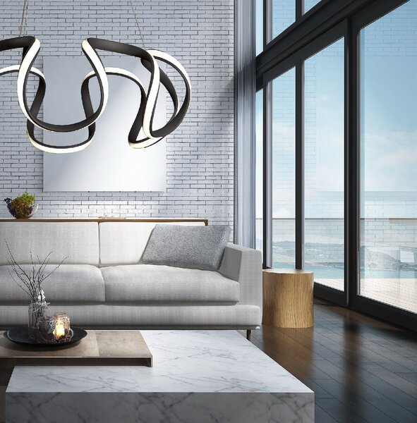 PASSO závěsné svítidlo LED 40W 4140lm 4000K 56cm IP20, černé