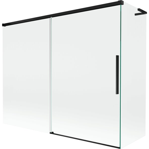Mexen Rox, L posuvná 2-křídlová vanová zástěna 190 + 80 x 150 cm, 8mm čiré sklo, černý matný profil, 8C9L-190-080-70-00
