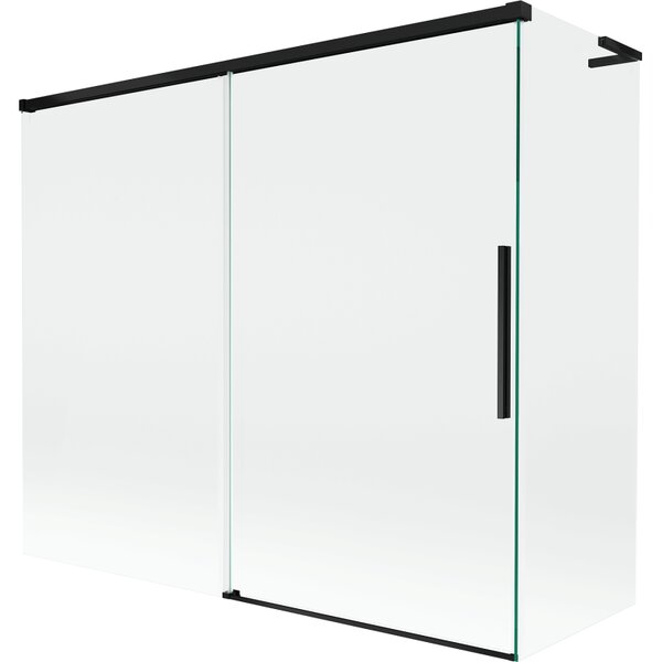 Mexen Rox, L posuvná 2-křídlová vanová zástěna 180 + 80 x 150 cm, 8mm čiré sklo, černý matný profil, 8C9L-180-080-70-00