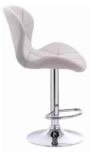 LuxuryForm DESIGN Barová židle LIVIO VELUR na stříbrné kulaté podstavě - světle šedá