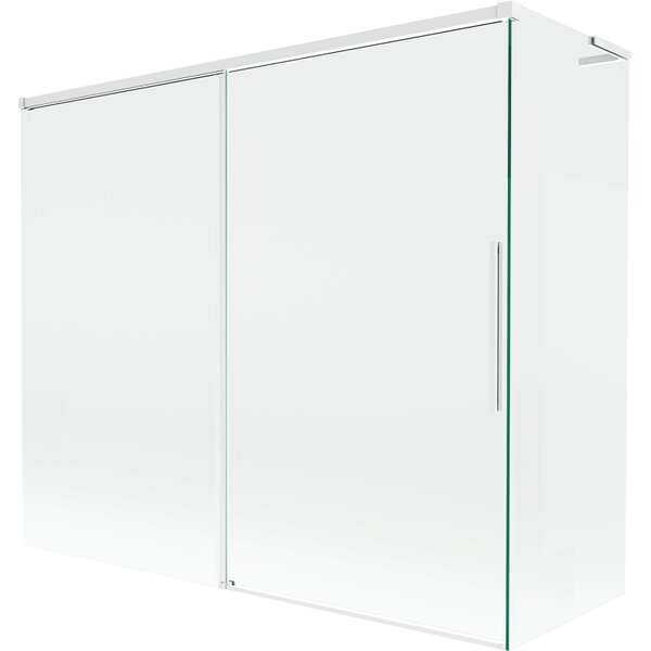 Mexen Rox, L posuvná 2-křídlová vanová zástěna 180 + 80 x 150 cm, 8mm čiré sklo, bílý profil, 8C9L-180-080-20-00