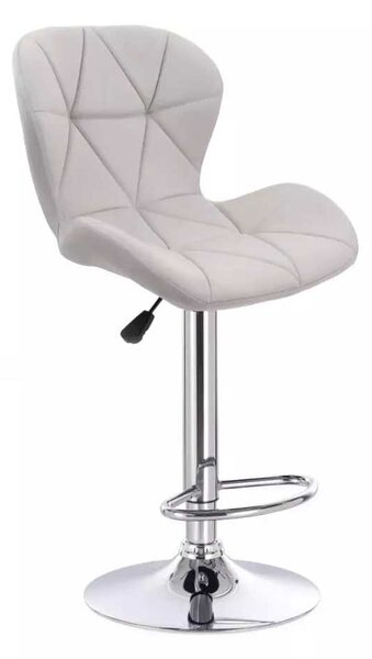 LuxuryForm DESIGN Barová židle LIVIO VELUR na stříbrné kulaté podstavě - světle šedá