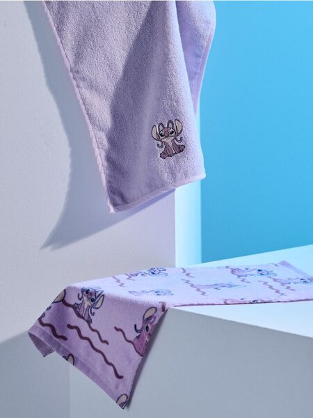 Sinsay - Bavlněné ručníky 2 ks Stitch - levandulová
