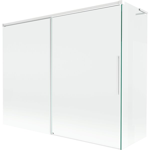 Mexen Rox, L posuvná 2-křídlová vanová zástěna 190 + 90 x 150 cm, 8mm čiré sklo, bílý profil, 8C9L-190-090-20-00
