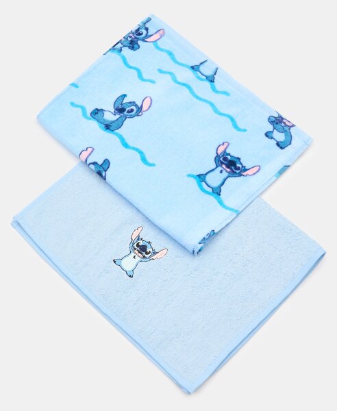 Sinsay - Bavlněné ručníky 2 ks Stitch - světle modrá