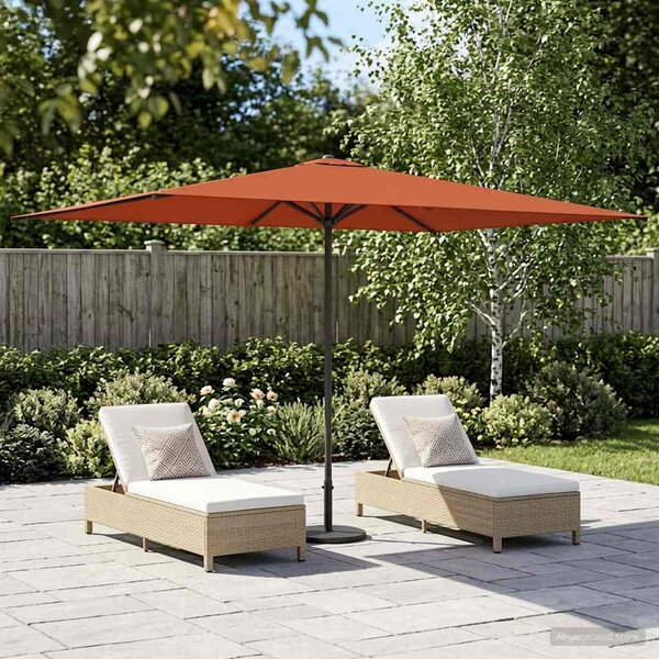 Zahradní slunečník 200 x 300 cm Polyester Obdélníkový Cihlová