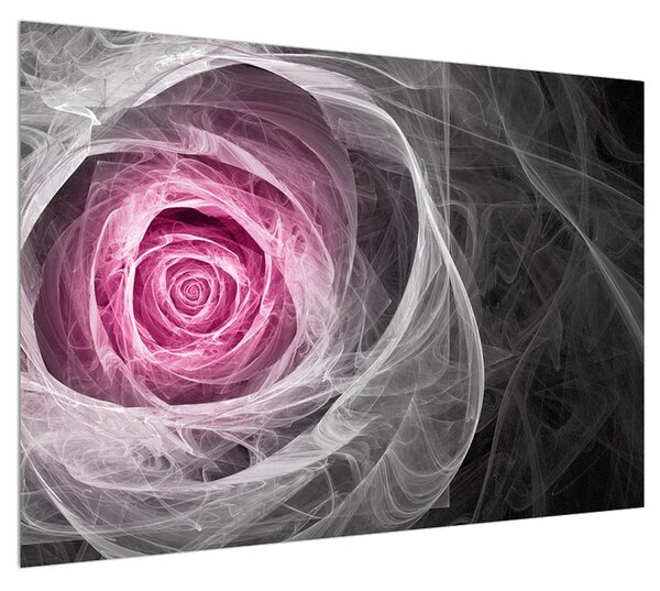 Abstraktní obraz růže (100x70 cm)