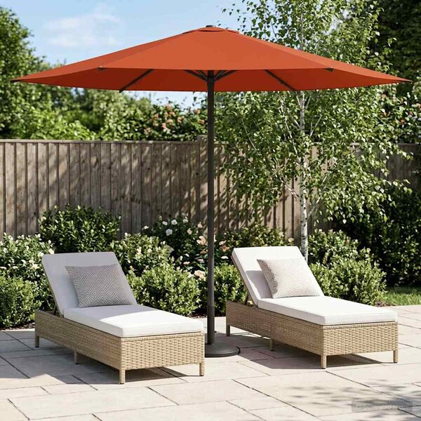 Zahradní slunečník 230 x 230 cm Polyester Obdélníkový Cihlová