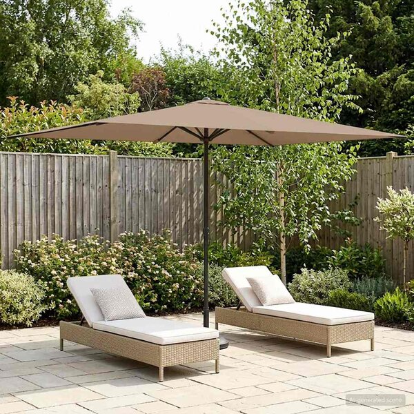 Zahradní slunečník 200 x 300 cm Polyester Obdélníkový Taupe