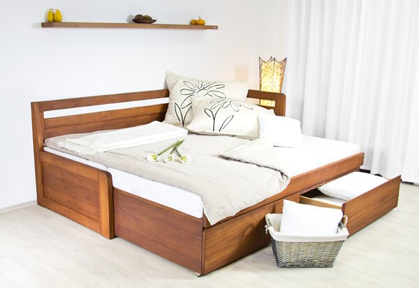 Postel SOFA DUO Buk 180x200 / 2x 90x200 - Rozkládací dřevěná postel z masivu