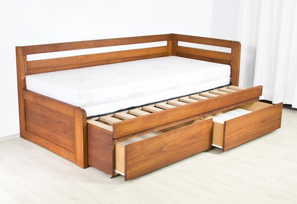 Postel SOFA DUO Buk 180x200 / 2x 90x200 - Rozkládací dřevěná postel z masivu