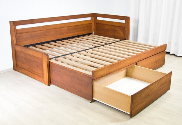 Postel SOFA DUO Buk 180x200 / 2x 90x200 - Rozkládací dřevěná postel z masivu