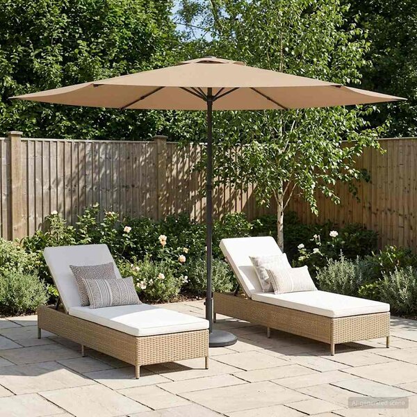 Zahradní slunečník 300 x 300 cm Polyester Obdélníkový Taupe