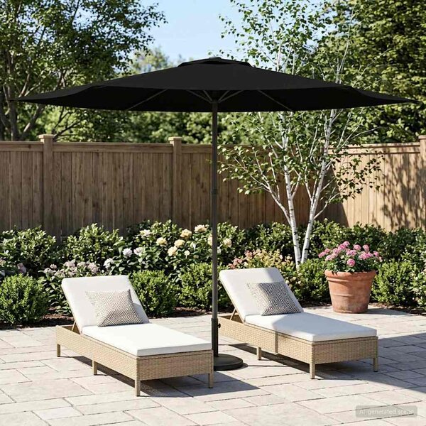 Zahradní slunečník 300 x 300 cm Polyester Obdélníkový Černá