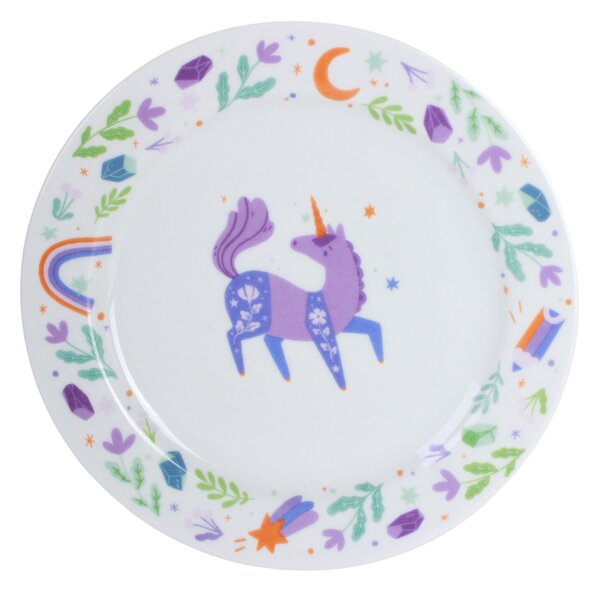 Dětský porcelánový talíř Jednorožec Ø 19 cm