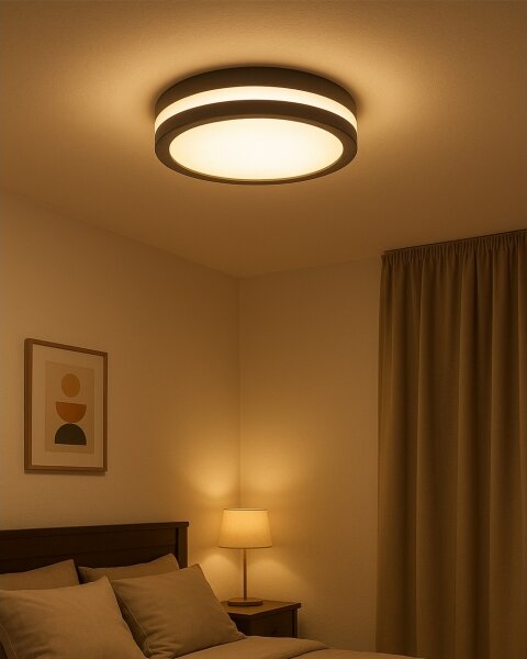 LED Stropní svítidlo se senzorem pohybu LED/20W/230V 3000/4000/6500K IP54 antr