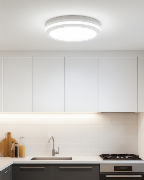 LED Stropní svítidlo se senzorem pohybu LED/20W/230V 3000/4000/6500K IP54 bílá