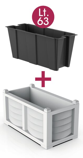 BAMA Vyvýšený záhon ARREDO, bílý, s vnitřní nádobou