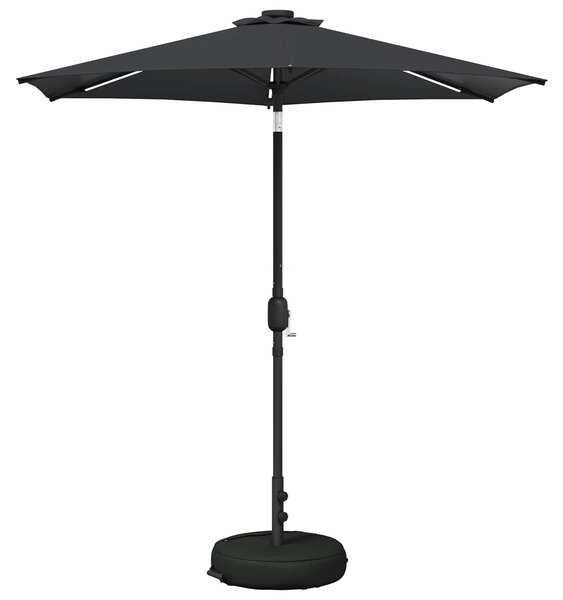 Zahradní slunečník s LED osvětlením a podstavcem 230 x 230 cm