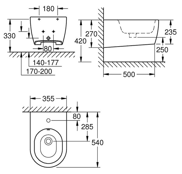 Grohe Essence bidet závěsný bílá 3957400H