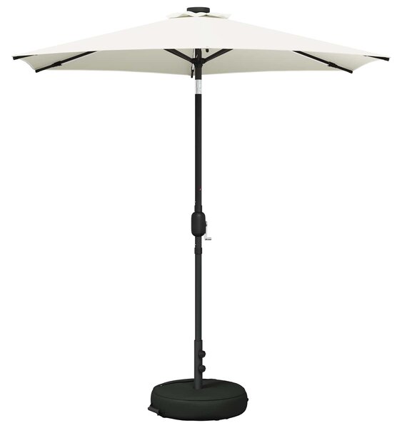 Zahradní slunečník s LED osvětlením a podstavcem 230 x 230 cm