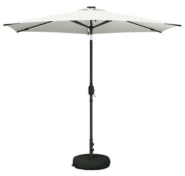 Zahradní slunečník s LED osvětlením a podstavcem 270 x 270 cm