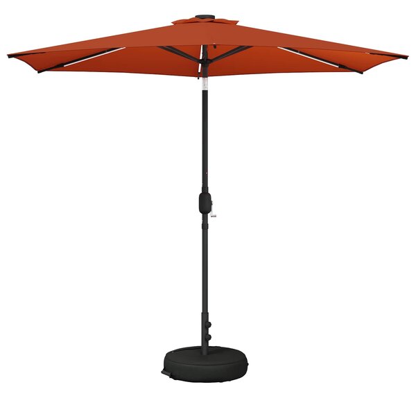Zahradní slunečník s LED osvětlením a podstavcem 270 x 270 cm