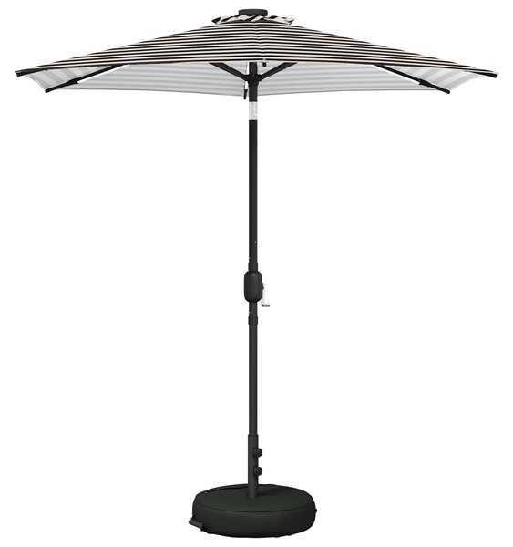 Zahradní slunečník s LED osvětlením a podstavcem 230 x 230 cm