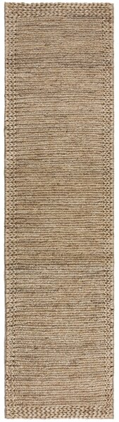 Flair Rugs, Běhoun Drew Braid Border Natural, 60x230, béžová, chodba / předsíň