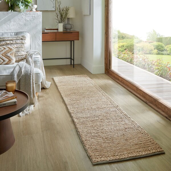 Flair Rugs, Běhoun Drew Braid Border Natural, 60x230, béžová, chodba / předsíň