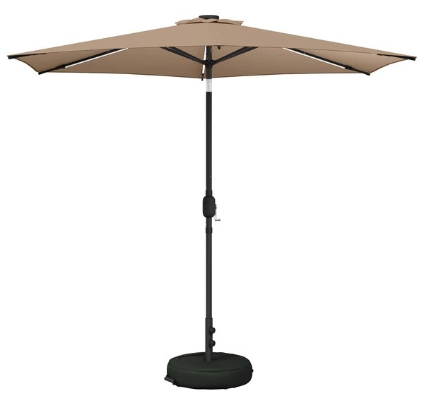 Zahradní slunečník s LED osvětlením a podstavcem 270 x 270 cm